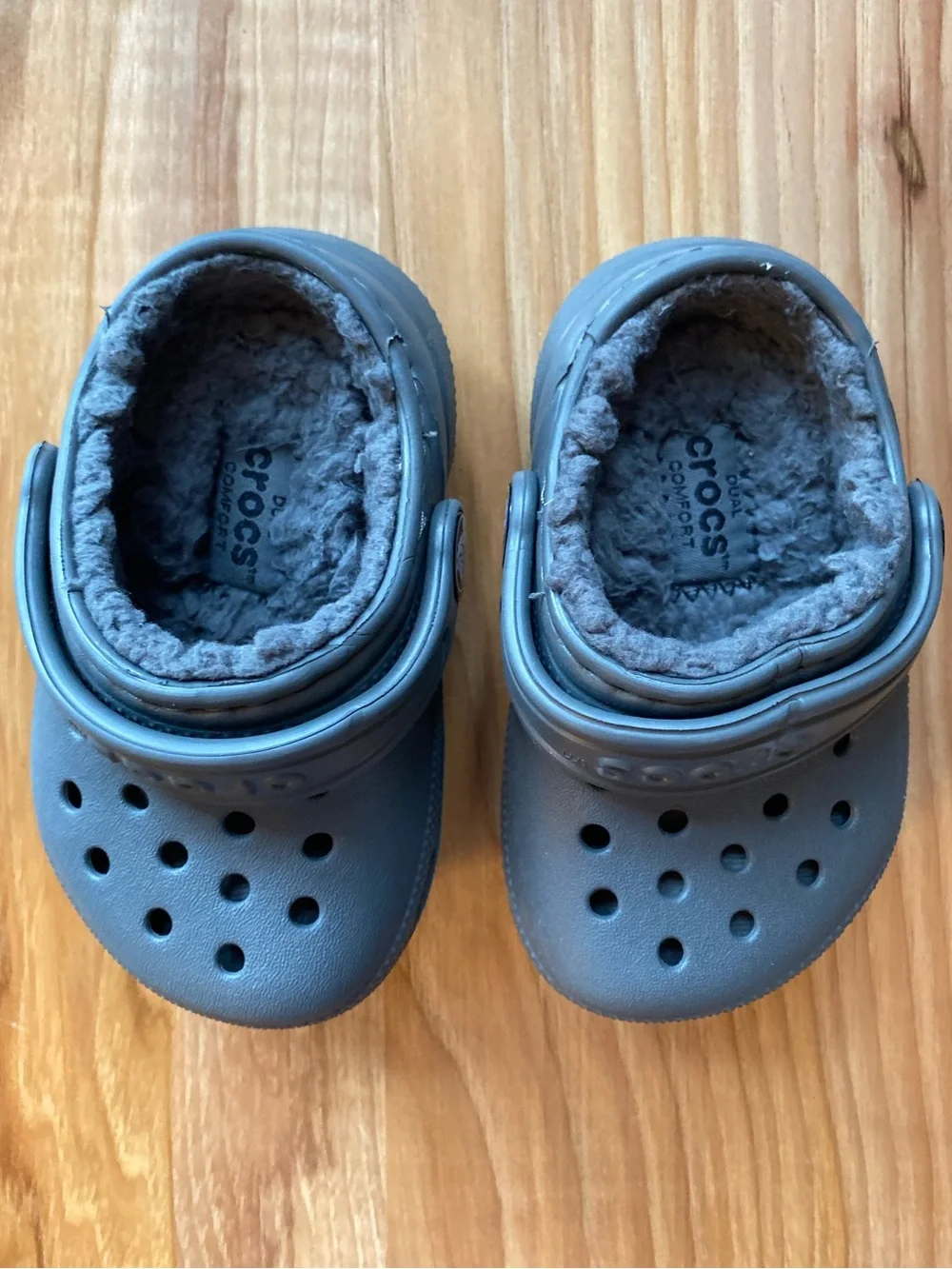 CROCS Toddler Classic Lined Clog in Gray